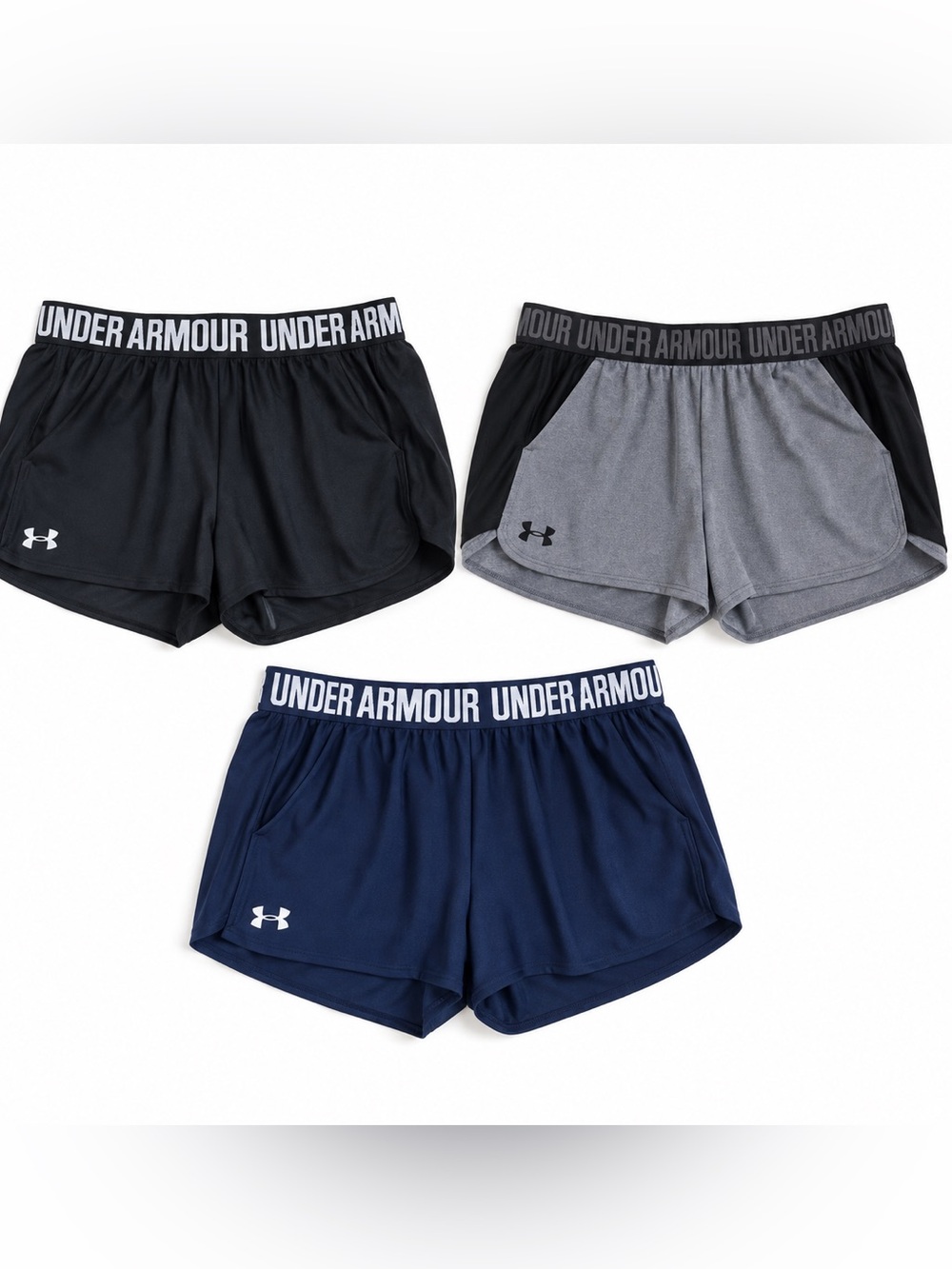 Under Armour Women’s Large Loose Fit Athletic Running Shorts Bundle Lot of 3